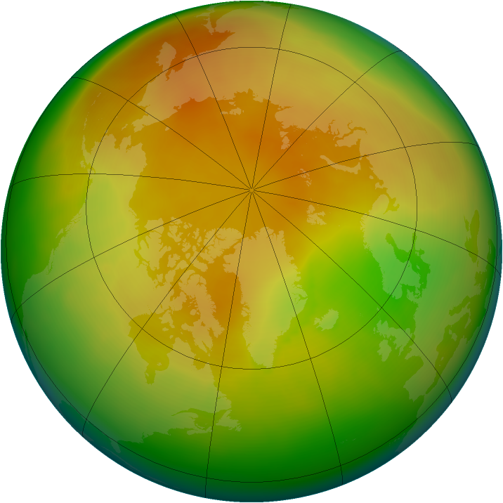 Arctic ozone map for April 2009